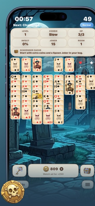 FreeCell Zombie Solitaire Screenshot 4 of 10