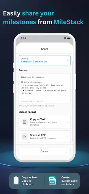 MileStack: Timeline Countdown screenshot 1