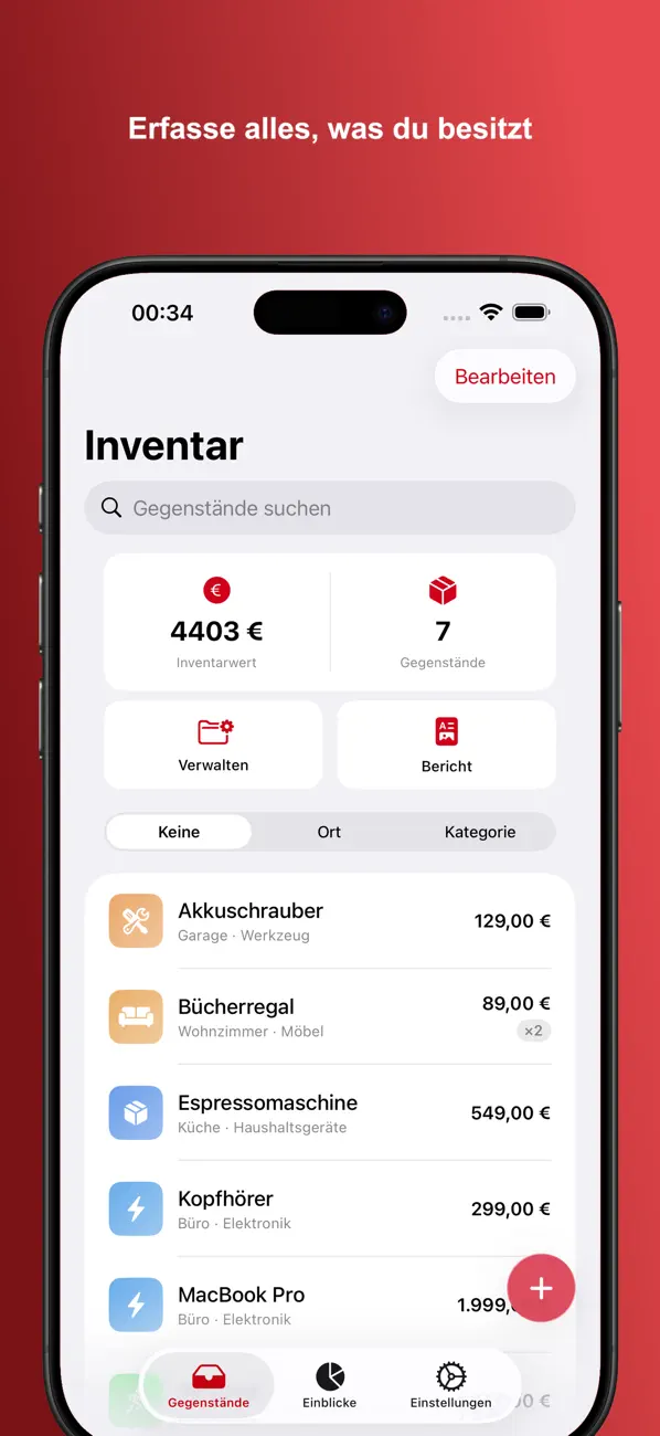 Screenshot #1 pour Inventar Manager: Stuffatory