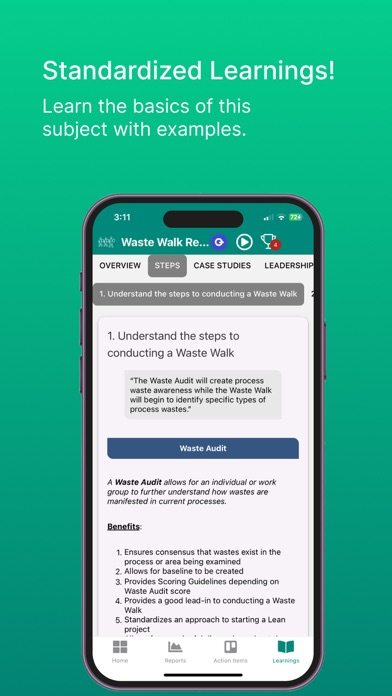 Lean Waste Walk Rpt Screenshot