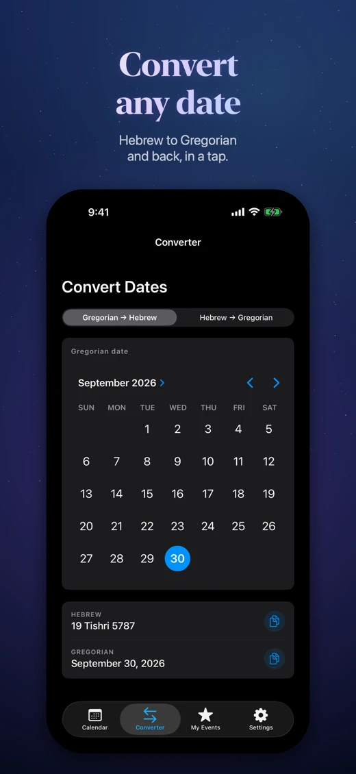 Chodesh Hebrew Date & Calendar screenshot 3