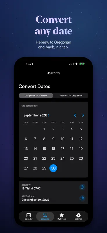 Chodesh Hebrew Date & Calendar screenshot 3 of 5