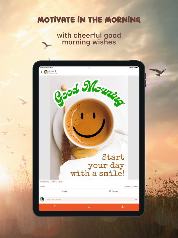 Good Morning Night Quotes GIFs iPad screenshot 4 - Entertainment app