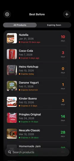 Captura de pantalla de Best Before - Food Tracker en iPhone 1
