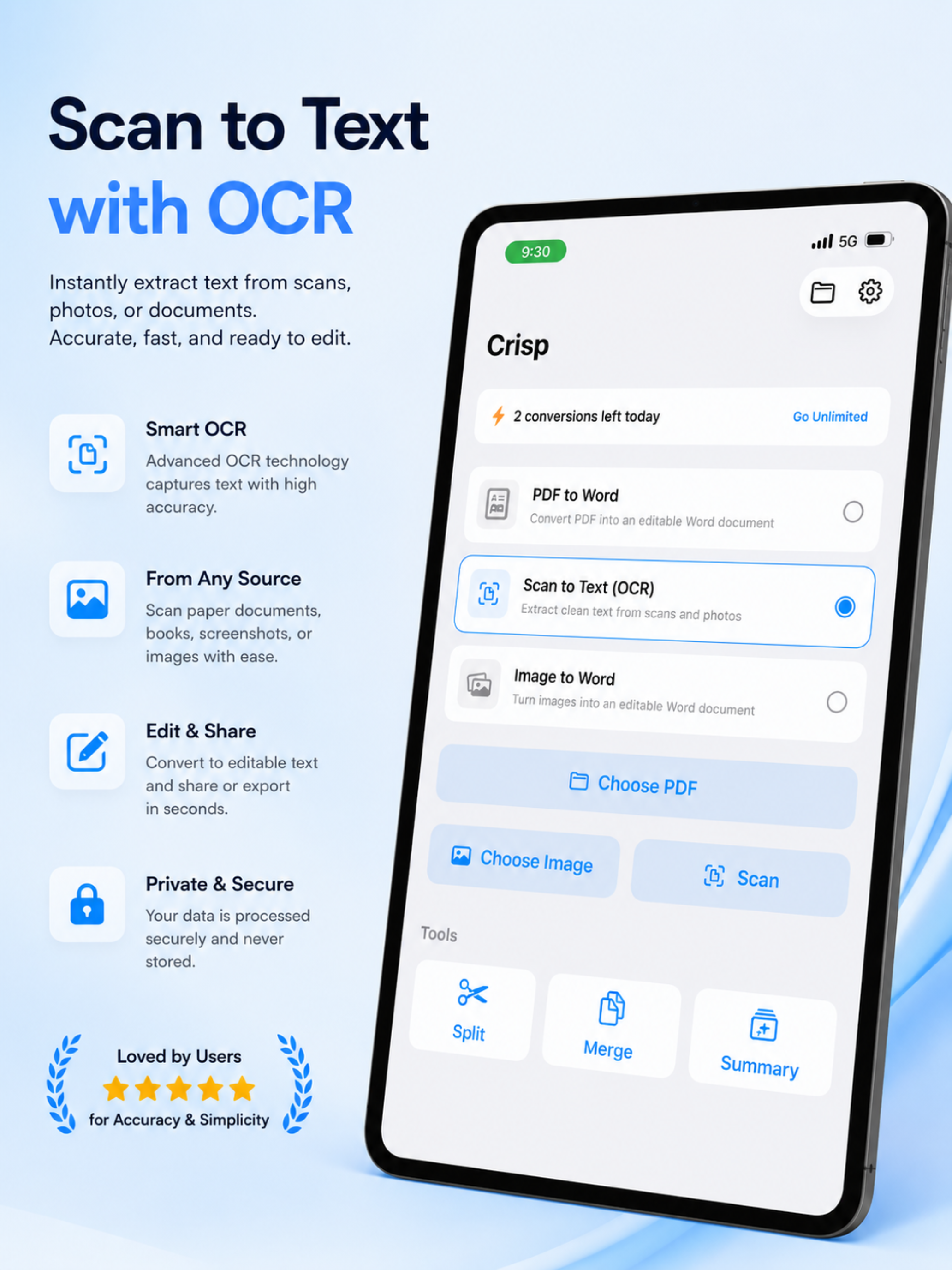 Crisp: PDF to Word & Scanner