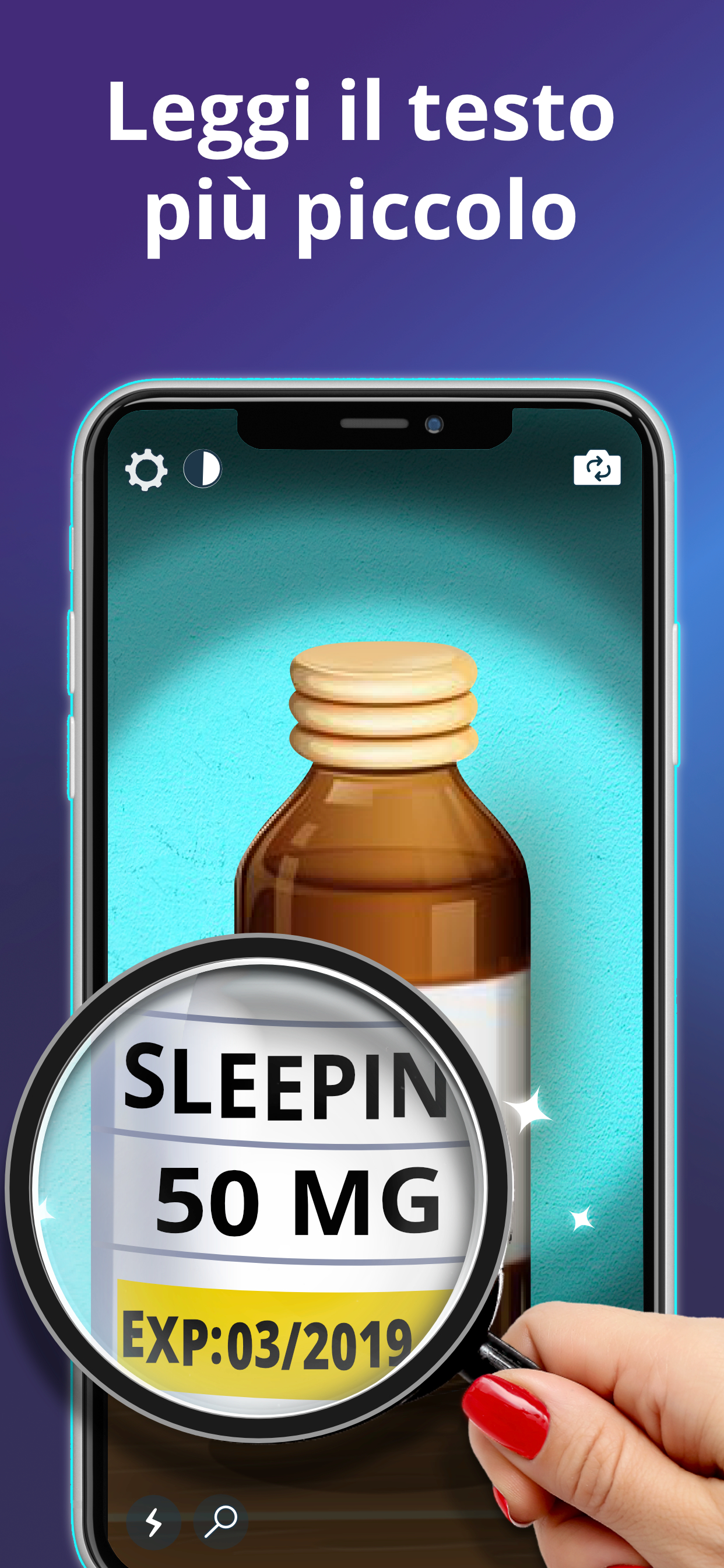 Lente d'ingrandimento + LED