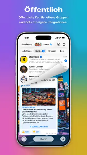 Screenshot von Telegram Messenger auf dem iPhone 7