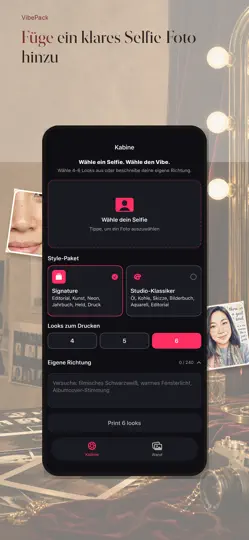 Screenshot von VibePack: KI-Selfie-Stile auf dem iPhone 2
