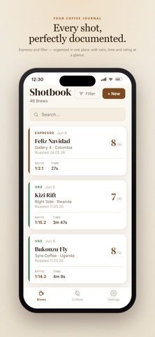 Shotbook - Brew Log iPhone screenshot