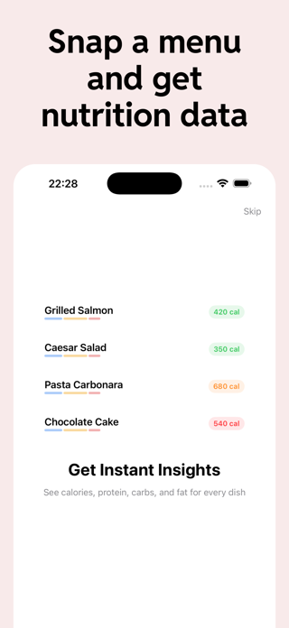 Menu Calories: Dining Tracker Screenshot 2 of 5