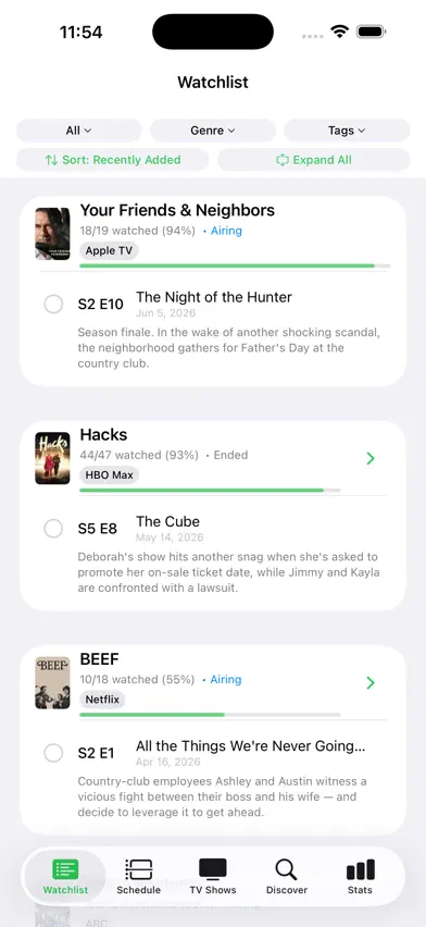 ShowFlow: TV Tracker screenshot 1