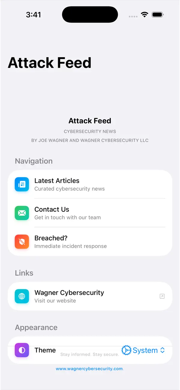 Screenshot #1 pour Attack Feed