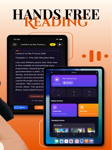 Learn English with AI Stories iPad screenshot