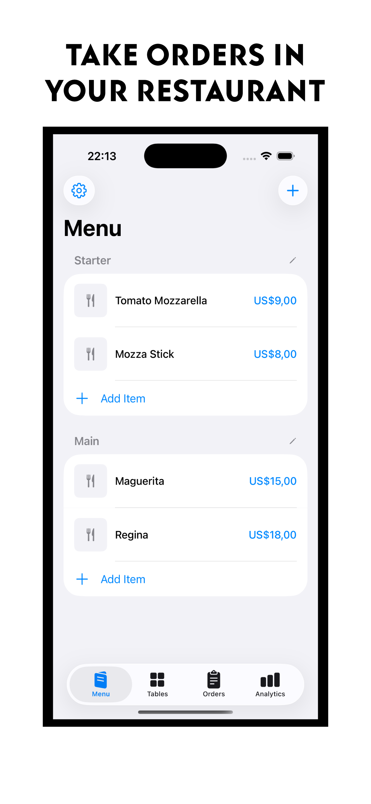 Waiter - Take orders