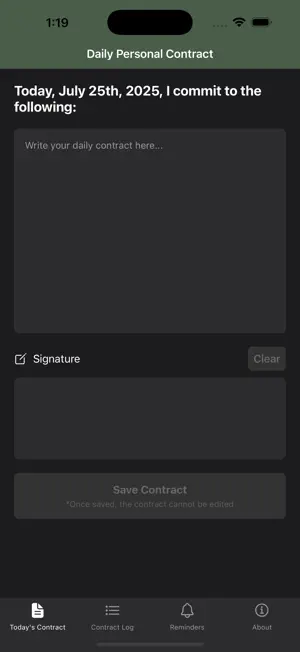 Daily Personal Contract screenshot 1