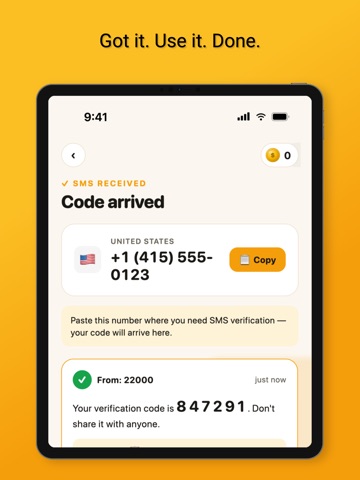 SMS Box - Receive SMS Online iPad screenshot