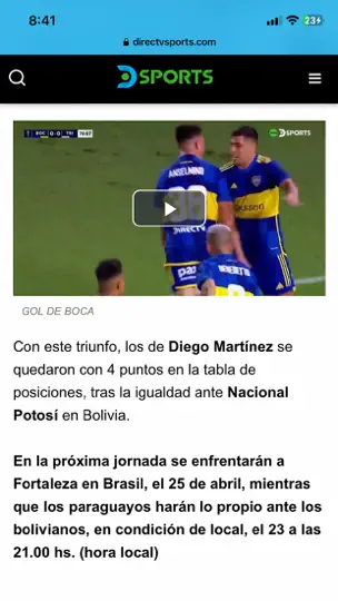 Captura de pantalla de DSPORTS Radio en iPhone 7