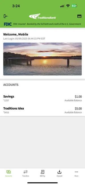 Traditions Bank Mobile Banking screenshot 2
