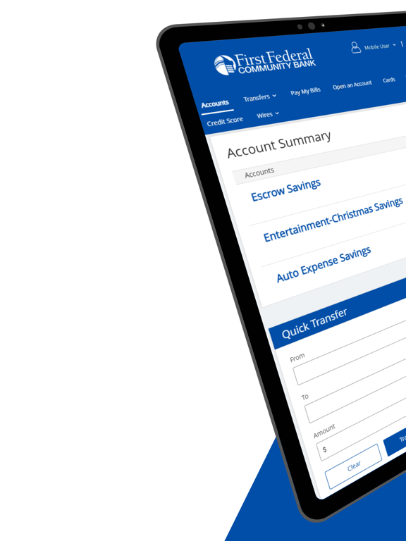 First Federal Community Mobile iPad screenshot 2 - Finance app