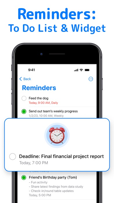 Screenshot #1 pour Reminders: To Do List & Widget