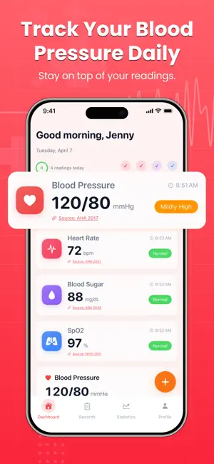Health Monitor: BP & Glucose iPhone screenshot 1