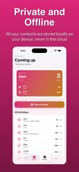 Birthday Tracker Plus Screenshot 4 of 5