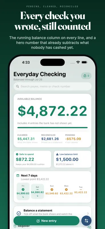 Checkbook Register: Balance screenshot 2 of 6