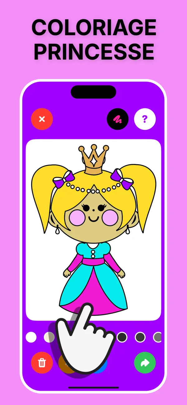Screenshot #1 pour Coloriage princesse 3+ Candice