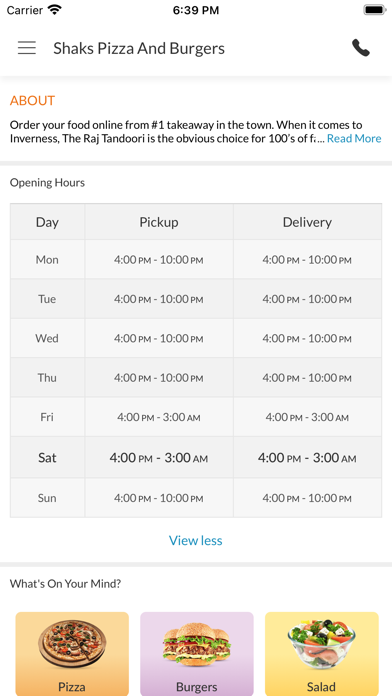 Shaks Pizza And Burgers Screenshot