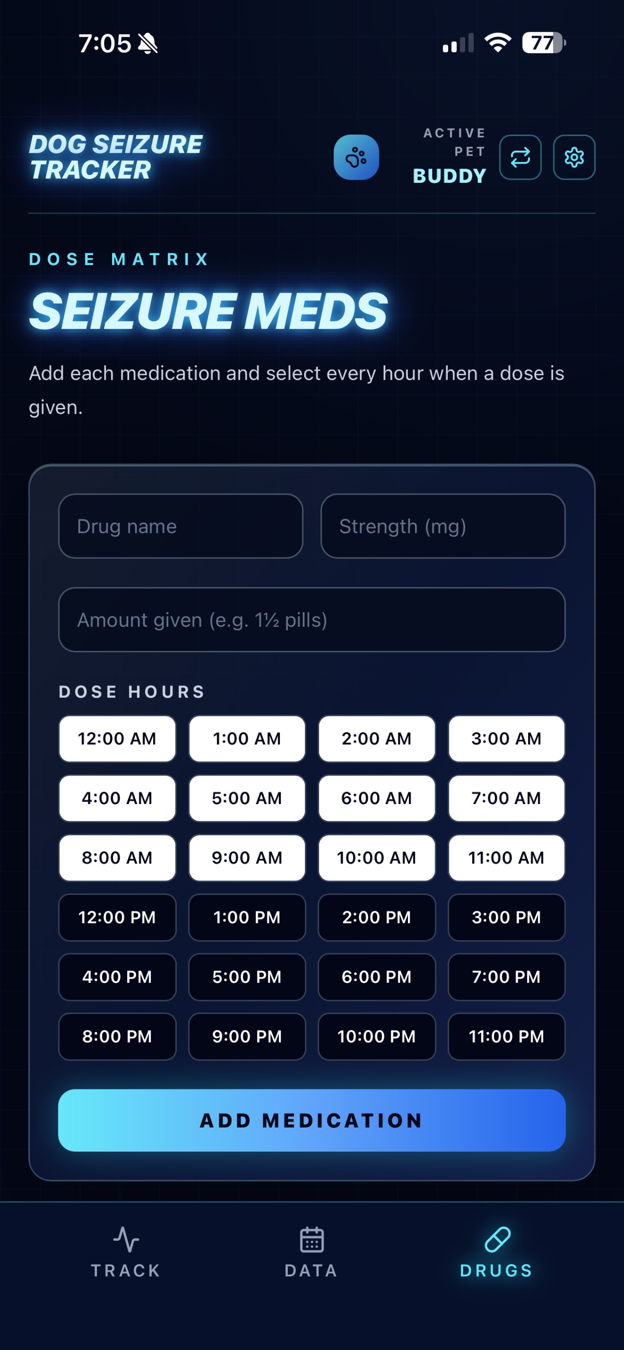 Screenshot 1 of Dog Seizure Tracker