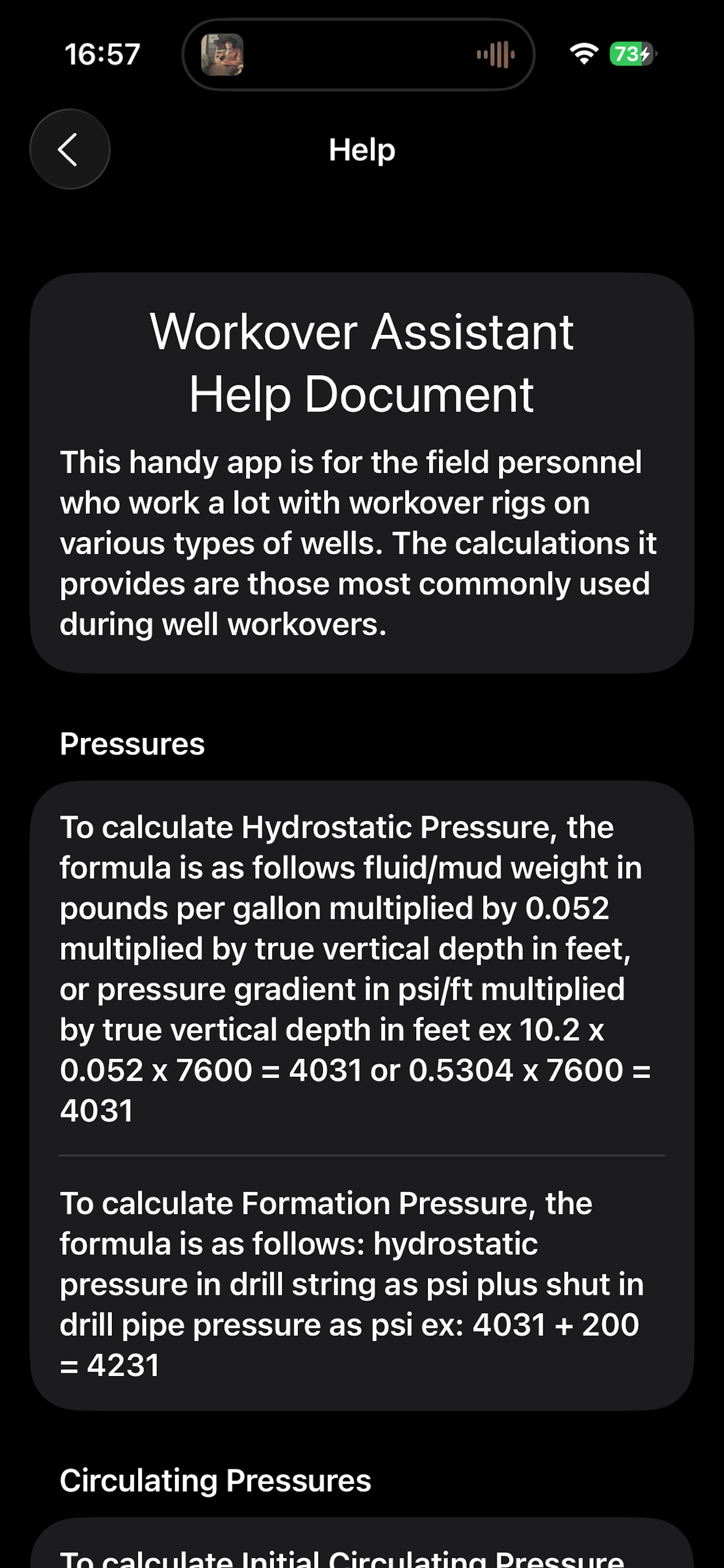 Workover Assistant