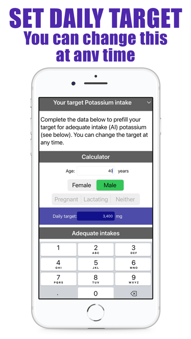 Potassium Counter & Tracker Screenshot