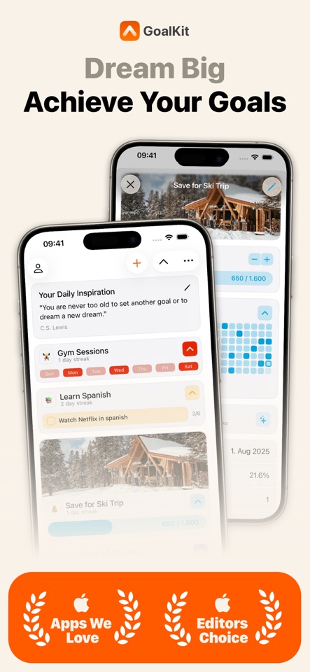 Habit & Goal Tracker – GoalKit screenshot 1