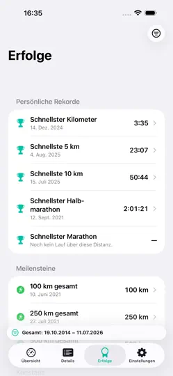 Screenshot von PaceLens auf dem iPhone 6