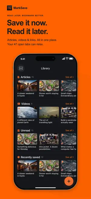 Read Later Bookmarks: MarkSave screenshot 1