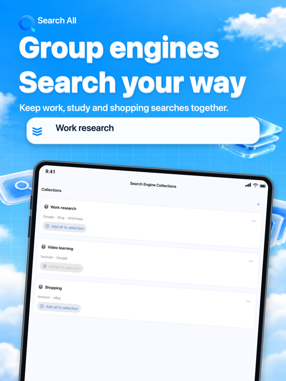 Search All - Web Browser iPad screenshot