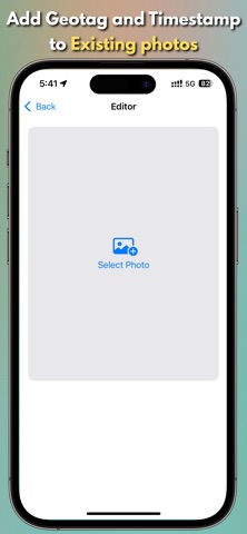 Geotag Photo Editor iPhone screenshot