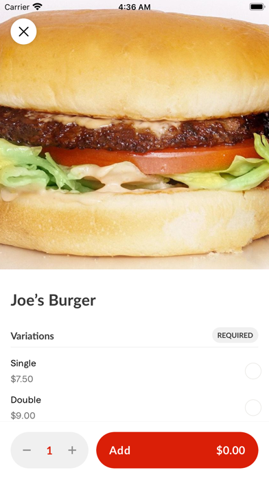 Joe's Burgers iPhone screenshot 4 - Food & Drink app