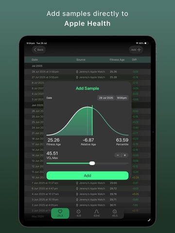 Fitness Age iPad screenshot