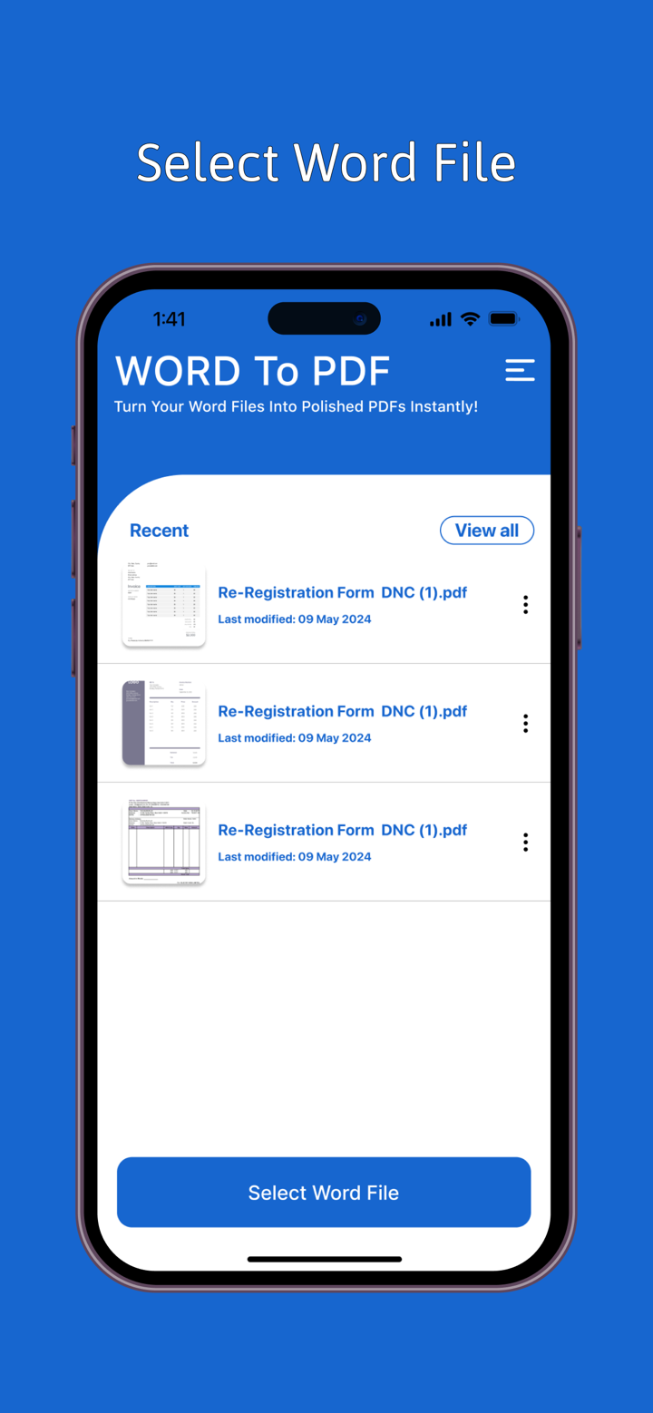 Word2PDF - Convert Word to pdf screenshot 1