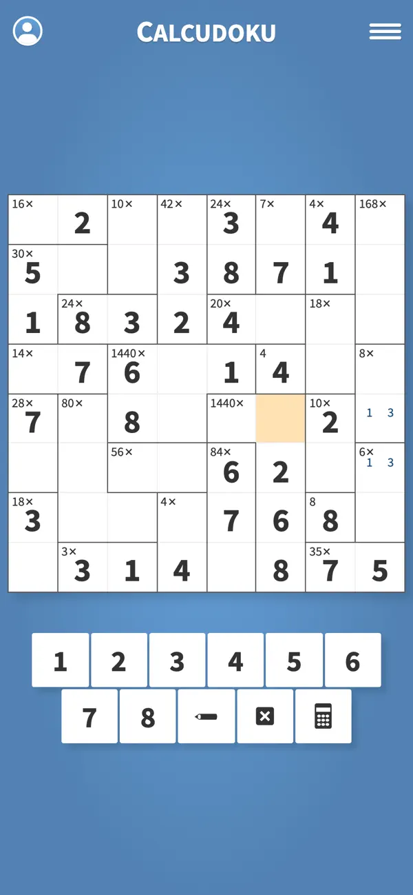 Screenshot #1 pour Calcudoku · Puzzles