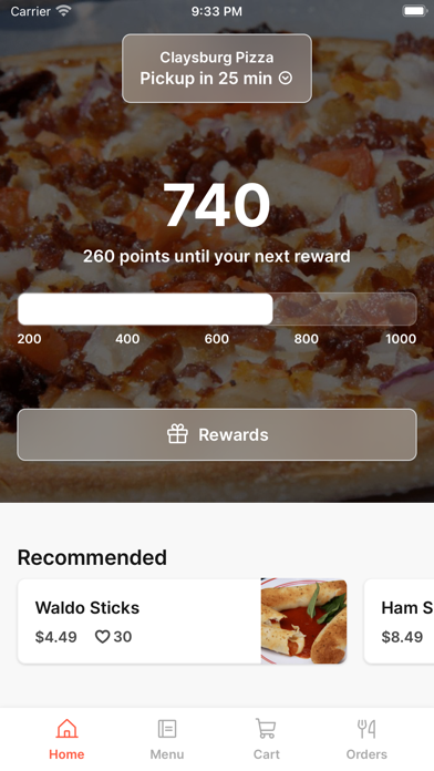 Claysburg Pizza iPhone screenshot 1 - Food & Drink app