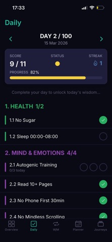 100 Days of Discipline screenshot