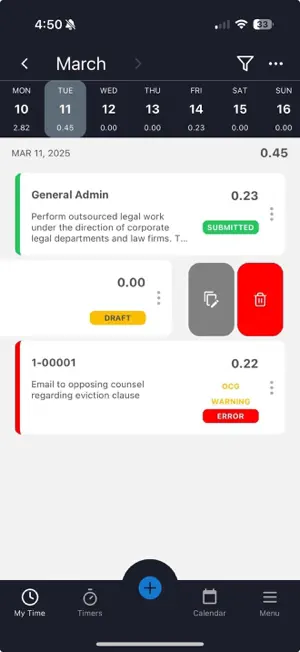Aderant iTimekeep screenshot 1