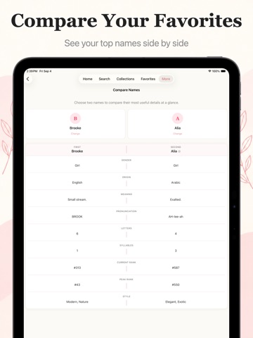 Baby Names Companion iPad screenshot