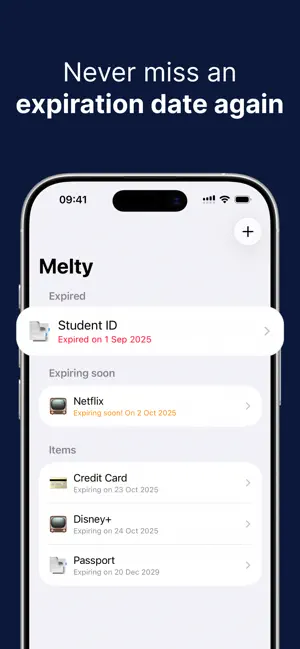 Melty – Track Expiration Dates screenshot 1