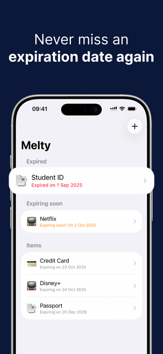 Melty – Track Expiration Dates Screenshot 1 of 4