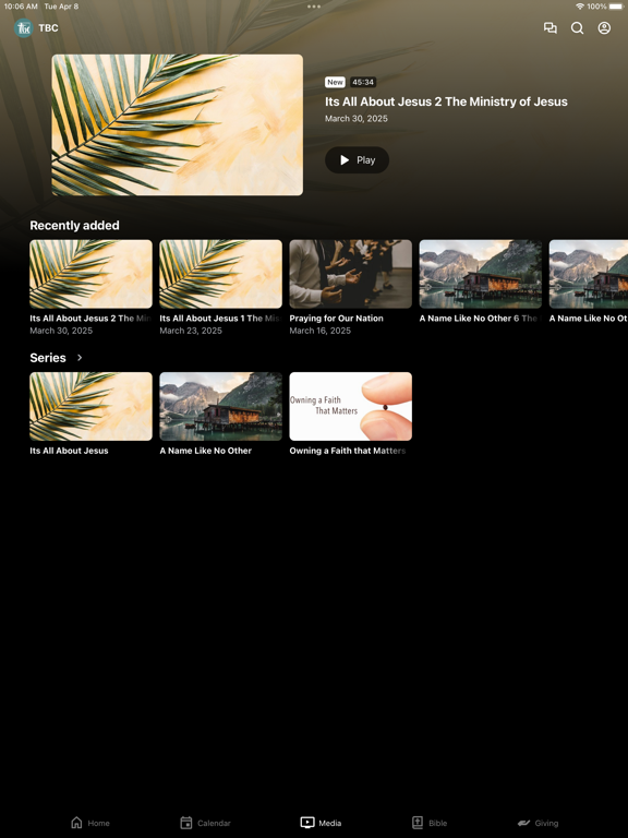The Benton Church iPad screenshot