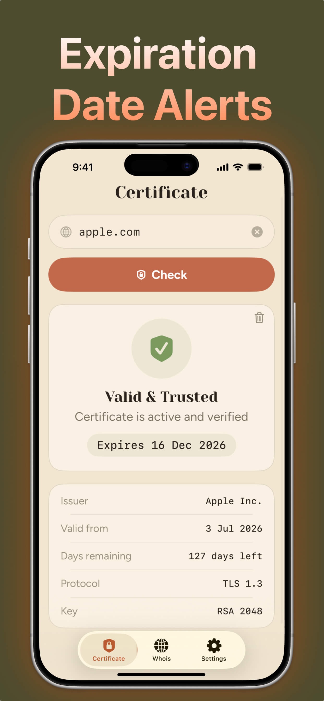 Screenshot 2 of SiteGuard — Domain & SSL Info