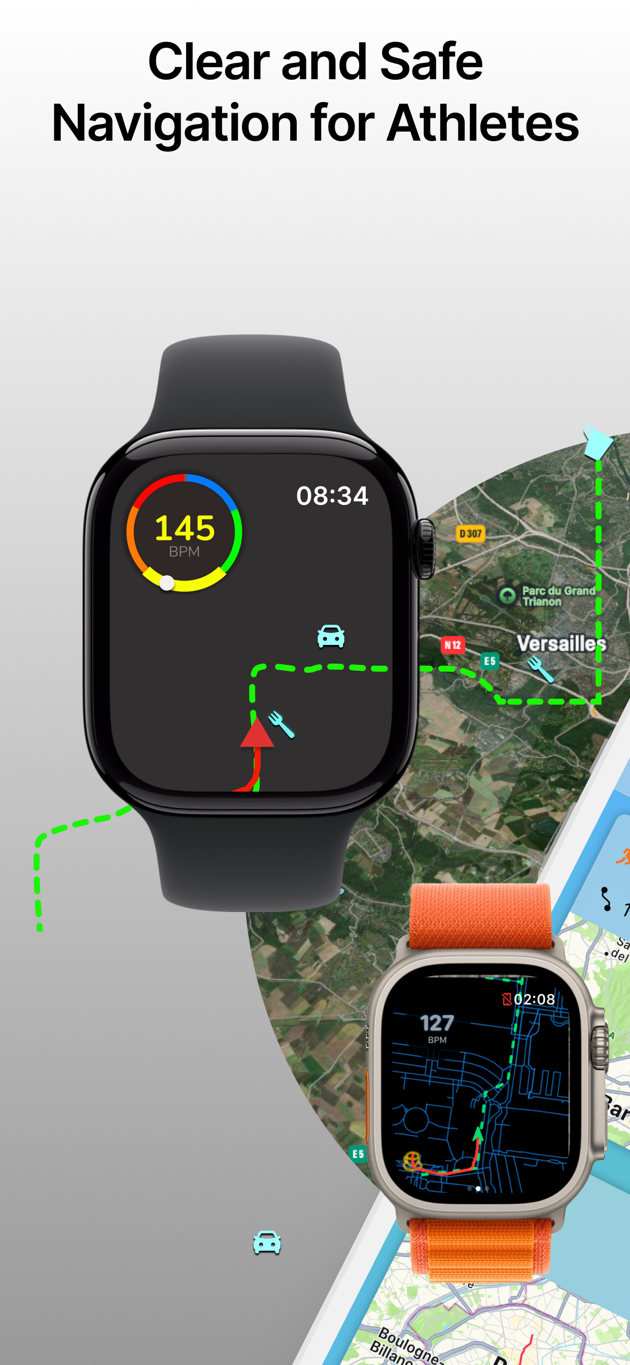 Tachymaze: running and cycling